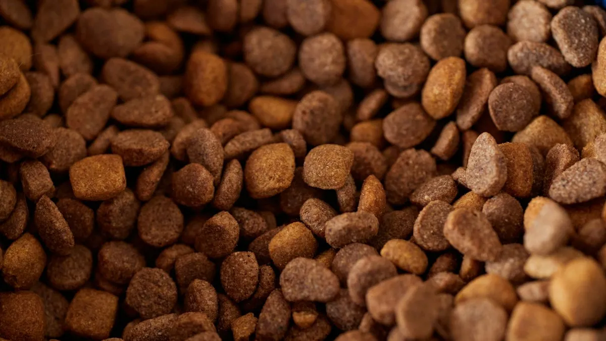 Alimento seco para mascotas de cerca